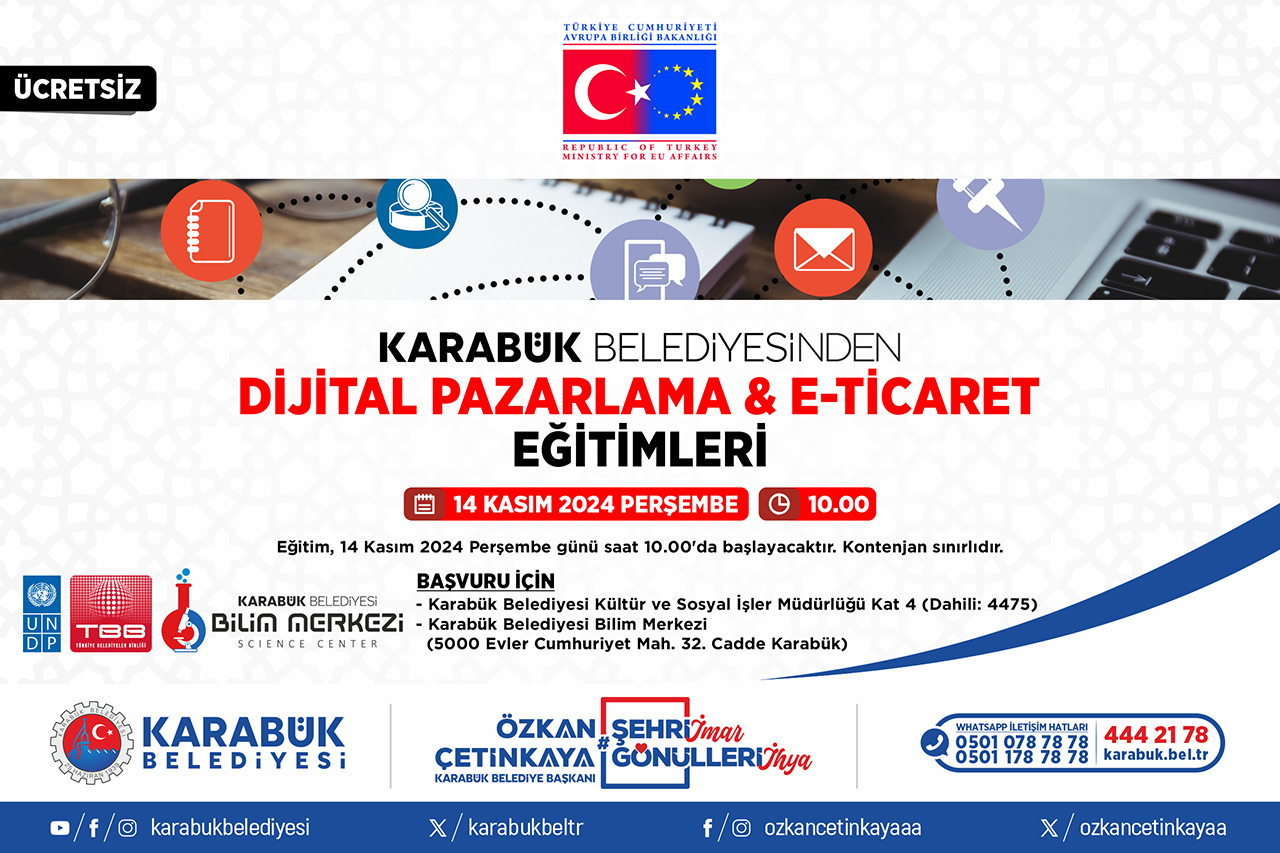 Karabük Belediyesinden Ücretsiz Dijital Pazarlama ve E-Ticaret Eğitimleri!