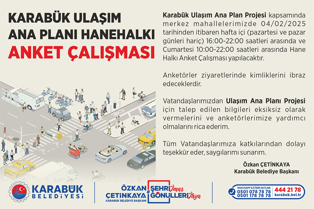 Karabük’te Ulaşımın Geleceği İçin Anket Çalışması Başlıyor